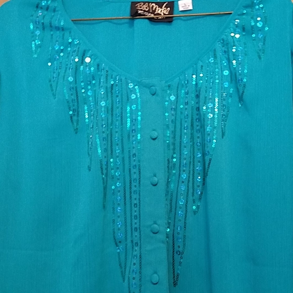 Bob Macke Teal Blouse - Picture 2 of 4
